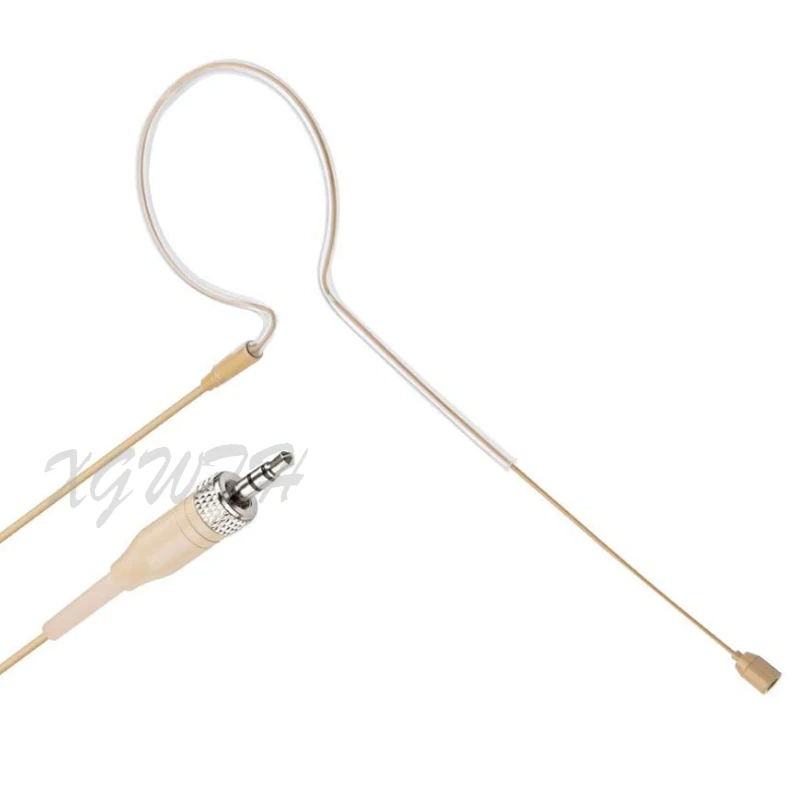 Beige Headset Microphone Single Earhook Head Headworn Mic for Sennheiser Wireless System & Bodypack Transmitter 3.5mm Screw Lock