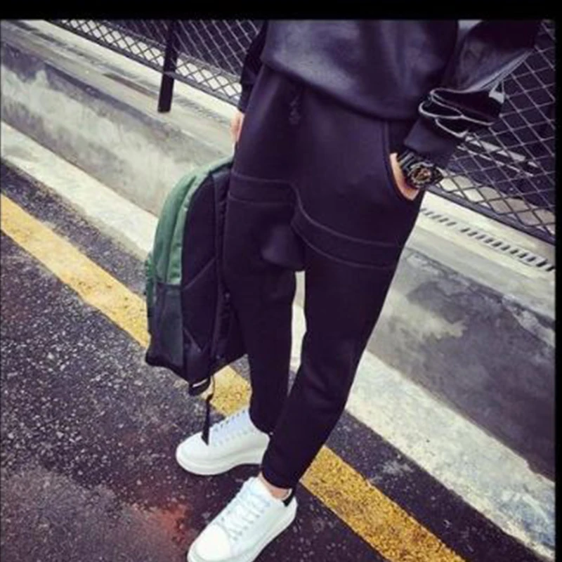 Men's pants spring and autumn casual pants men's sports pants crotch pants small leg pants hip hop large size pants harem pants