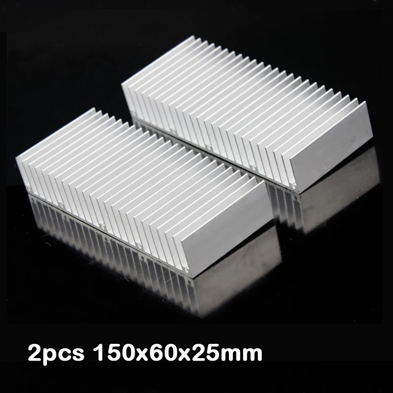 

2Pcs lot 150mm x 60mm x 25mm Aluminum Heatsink Radiator Cooling Cooler heat sink For Electronic Chip IC