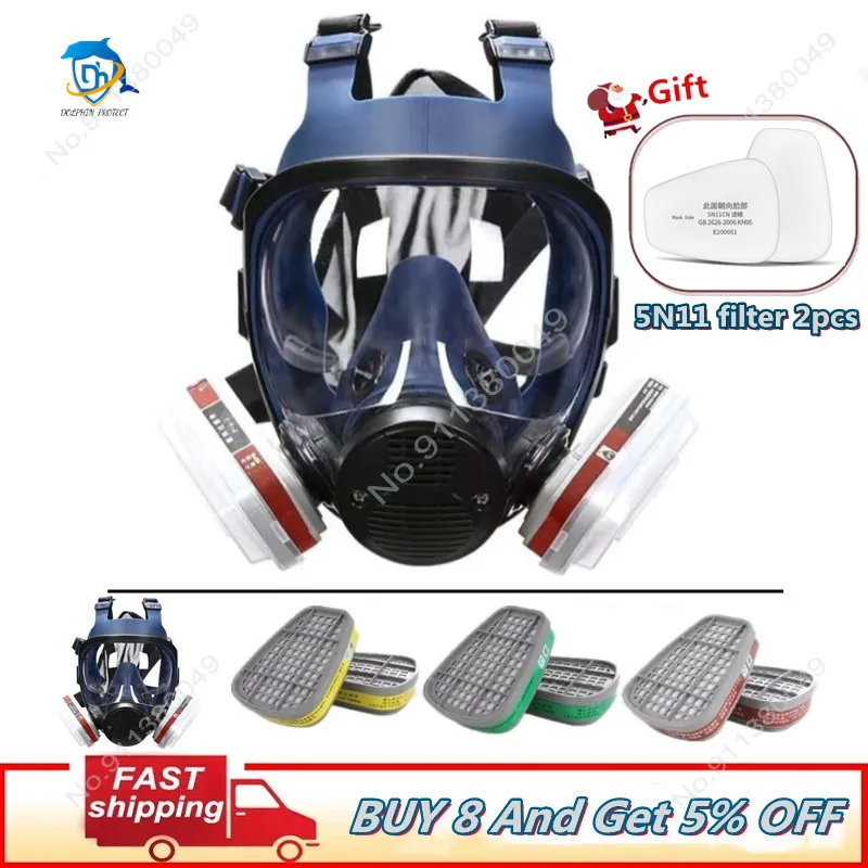 2022 new high quality silicone mask 6800 gas mask acid dust respirator paint insecticide spray laboratory filter car spray paint