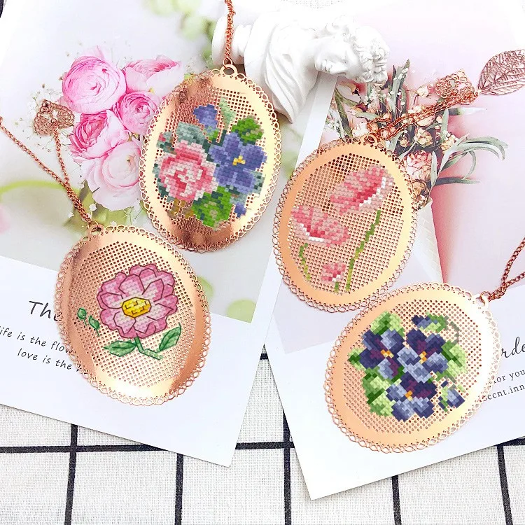 flowers 2 Bookmark Princess DIY Craft Stich Set Cross Stitch Needlework Embroidery Crafts Counted Cross-Stitching Kit