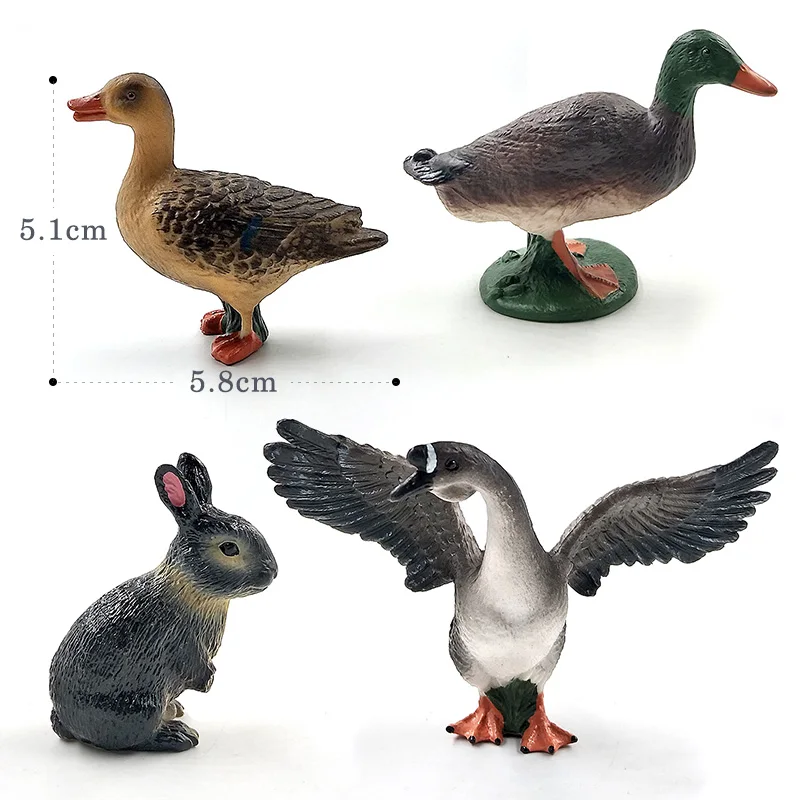 Miniatura Modelo Animal Figurines, Porco Pequeno, Gato, Cão, Coelho, Cabra, Ovelha, Pato, Decoração em miniatura do jardim de fadas, Acessórios para