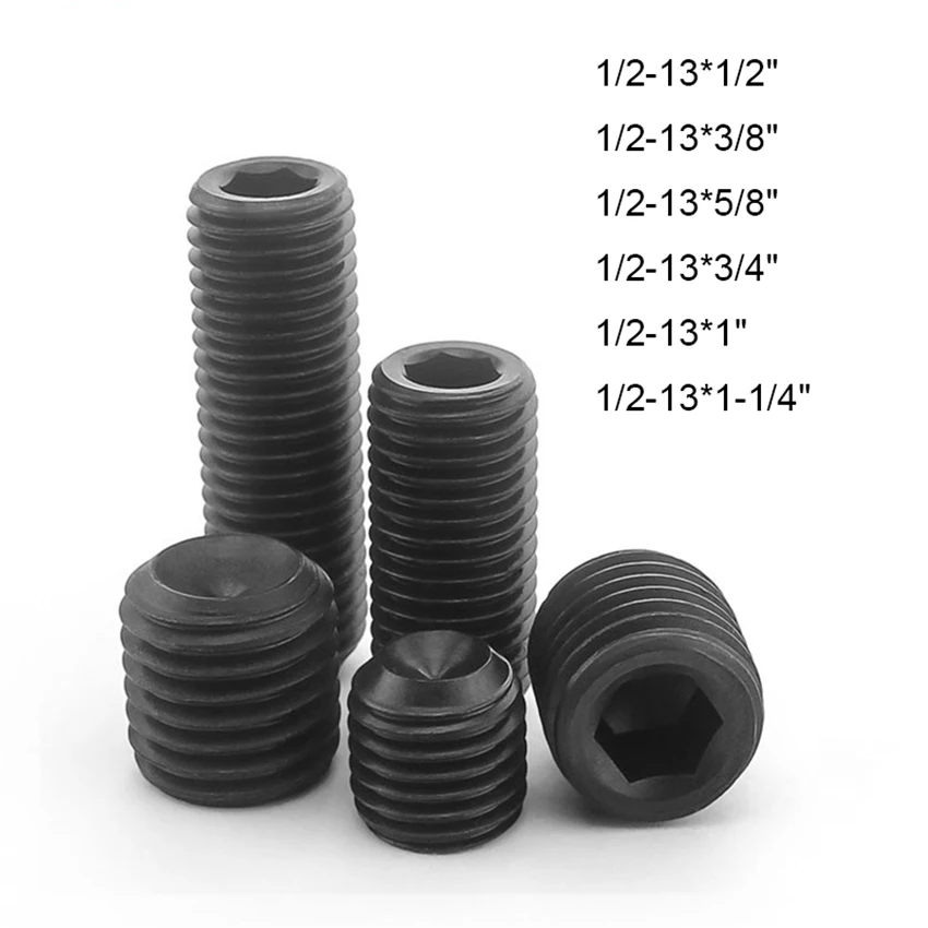 

2 шт. UNC 1/4 "12.9 класс высокопрочная углеродистая сталь шестигранное гнездо Шестигранная чаша болты зажимные винты установочный винт rivetti a vite