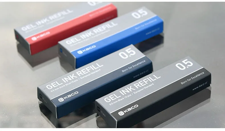 Xiaomi Metal kalem KACOGREEN jel mürekkep dolum 0.5MM avrupa standart dolum geri çekilebilir jel kalemler ofis malzemeleri 10 adet/kutu
