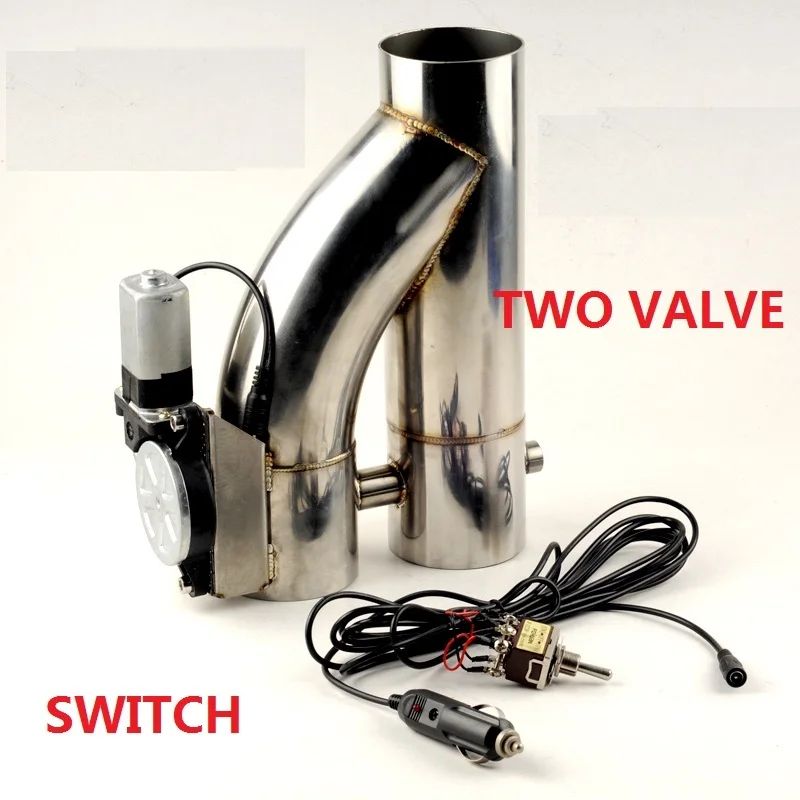 

Universal 2"/2.5''/3" inch 304 stainless steel type Y pipe adjustable car exhaust E-cutout HAVE TWO valve electric with switch
