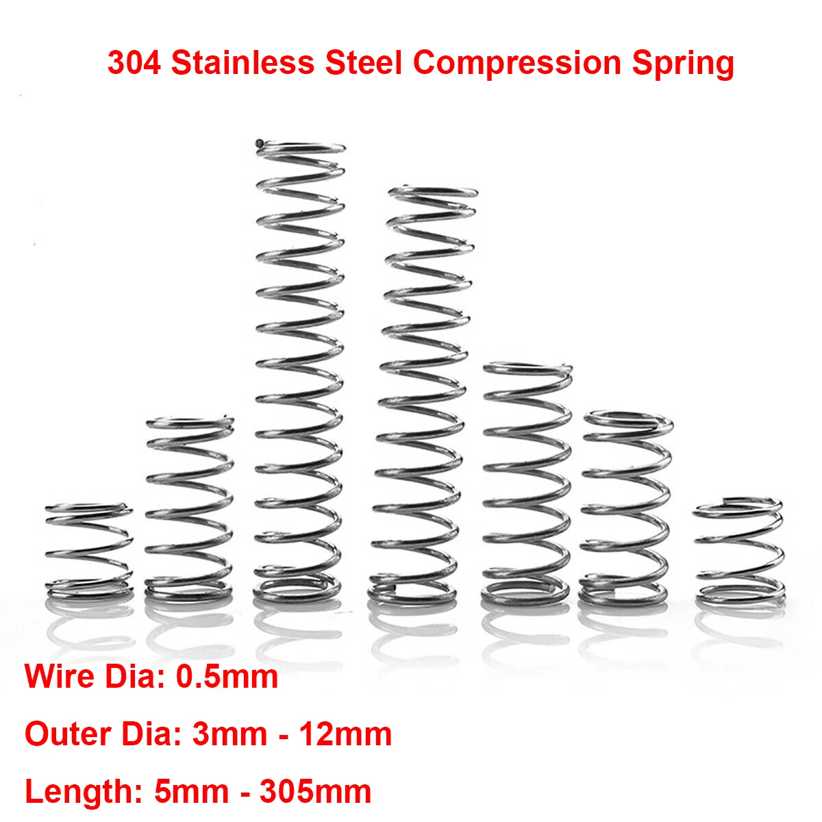 

100 шт. 0,5x10x5 мм 304 Нержавеющая сталь компрессионная пружина Cylidrical спираль компрессионная пружина Y-типа