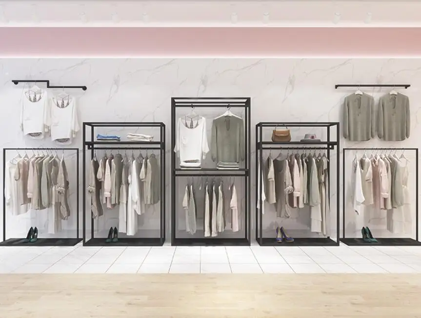 

Clothing store clothes rack display rack floor type women's clothing store special shelf display cabinet clothes rack