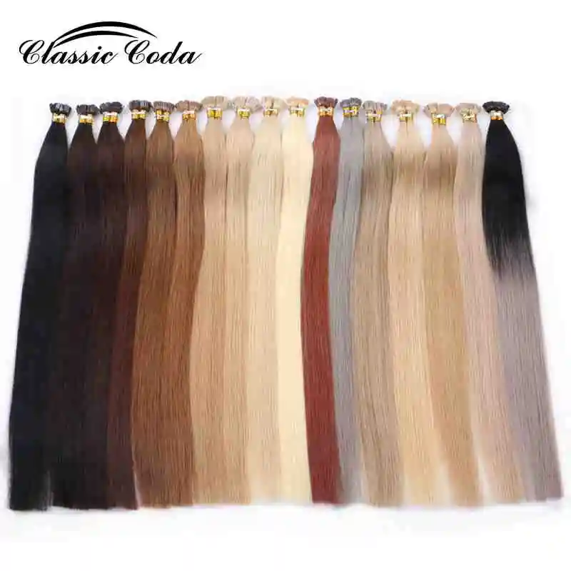 Classic Coda 22” Remy Flat Tip Human Hair Extensions 1.0g/s Straight Capsules Keratin Pre Bonded Hair