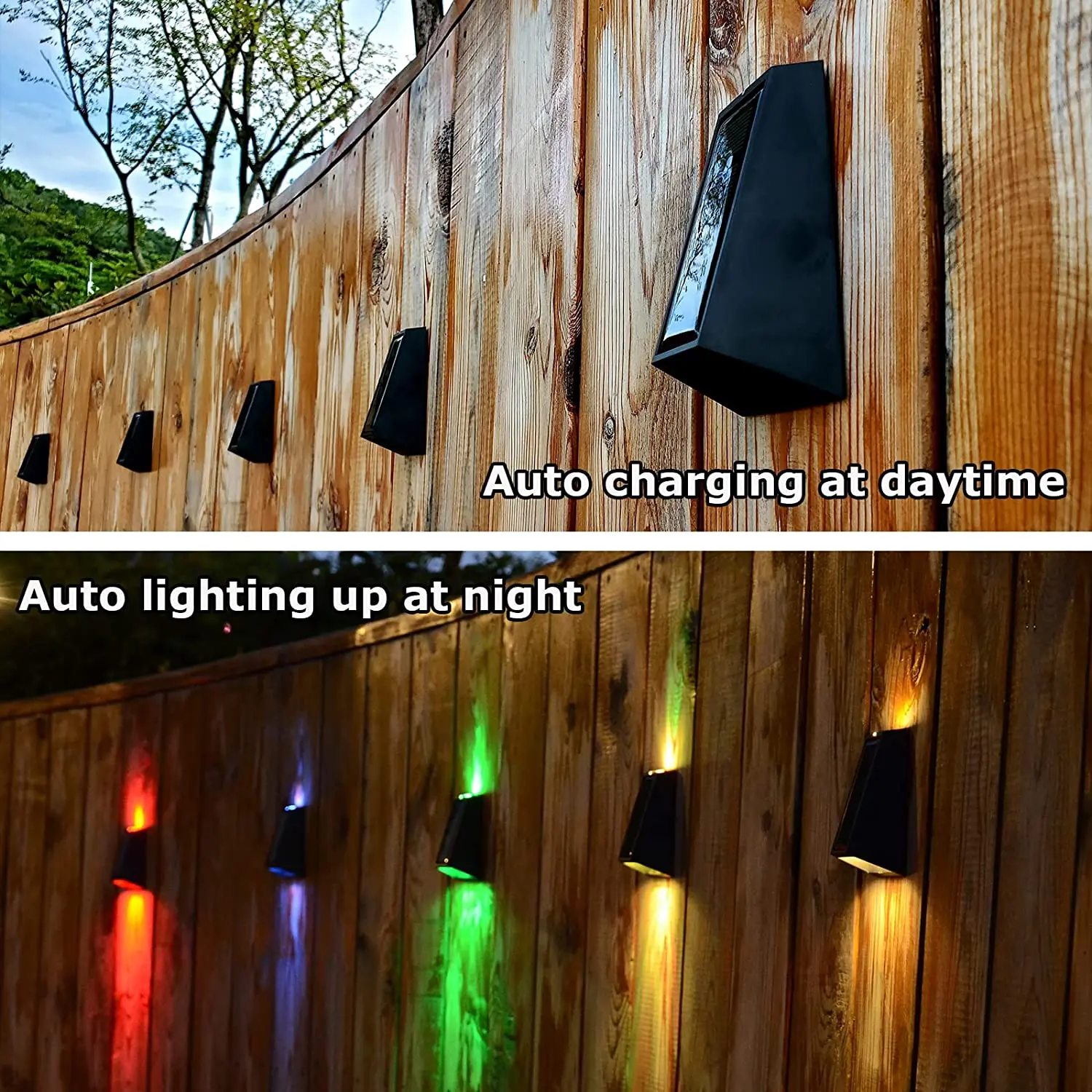 2 pacotes de luzes de parede solar ao ar livre à prova dwaterproof água led solar jardim luzes escadas jardim cerca iluminação