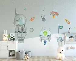 Custom wallpaper Hand painted space universe children room background wall mural Cartoon 3d wallpaper papier peint