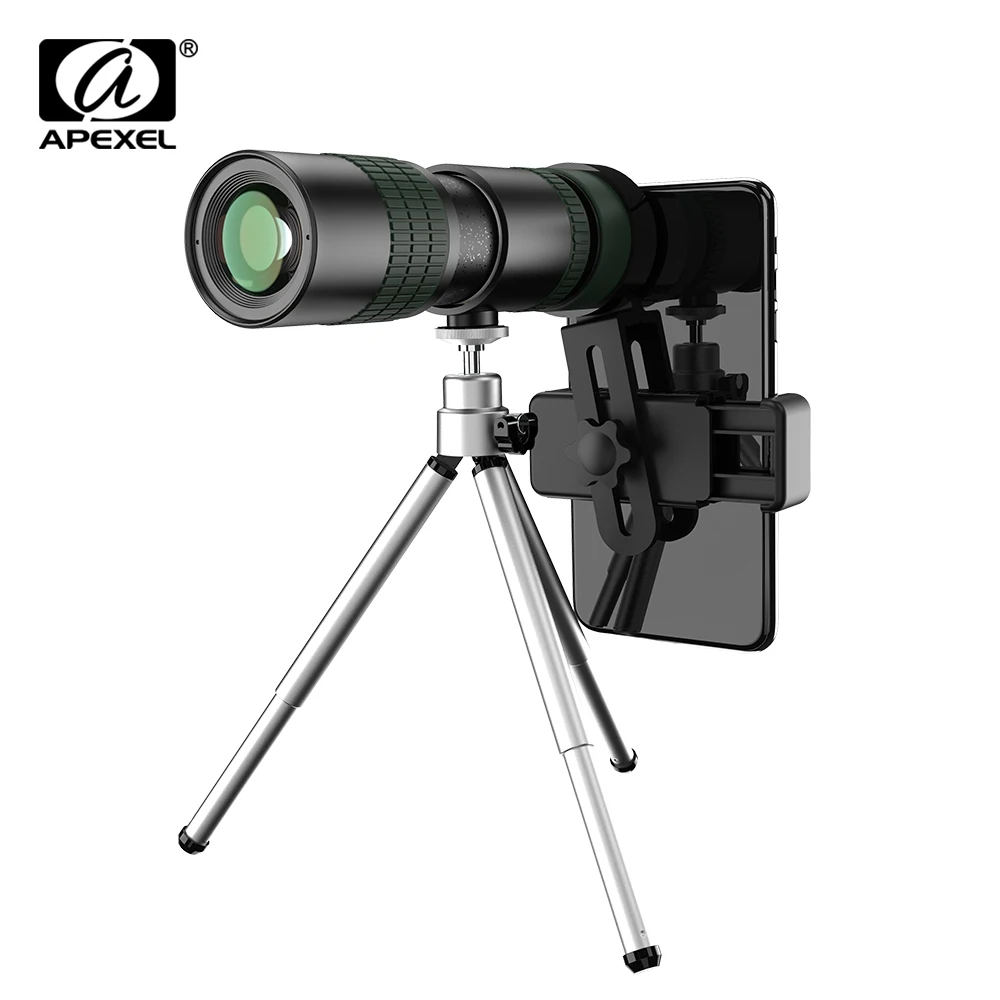 APEXEL HD 8-24x30 Zoom Telephoto lens Monocular monocular Long Range Powerful Foldable Telescope for Smartphones Hunting Camping