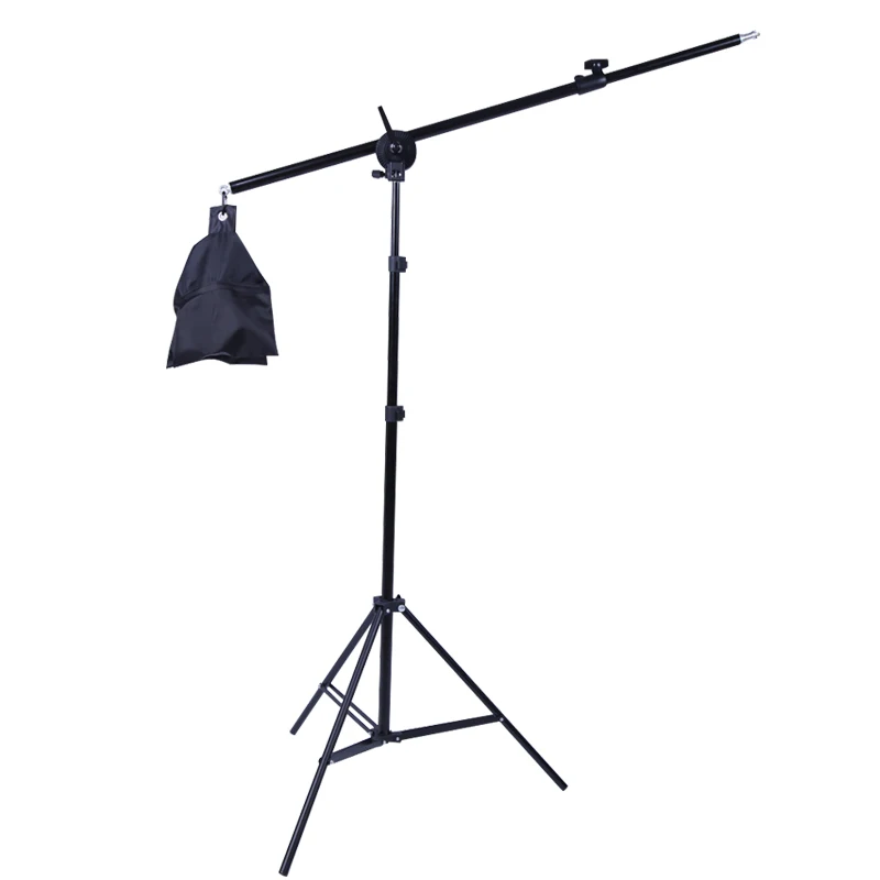 

SH Photo Studio 2M 2-in-1 Light Stand with 1.4M Boom Arm And Empty Sandbag For Supporting Softbox Lighting Photography Tripod