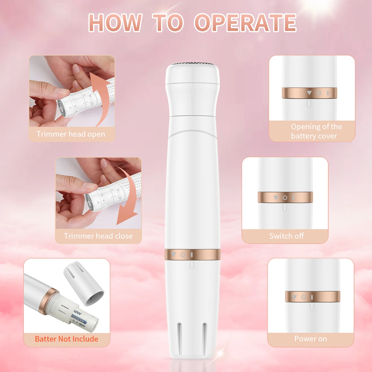 女性用ボディトリマー,痛みのない鼻シェーバー,眉毛,耳,親密な部分のビキニライン,1228