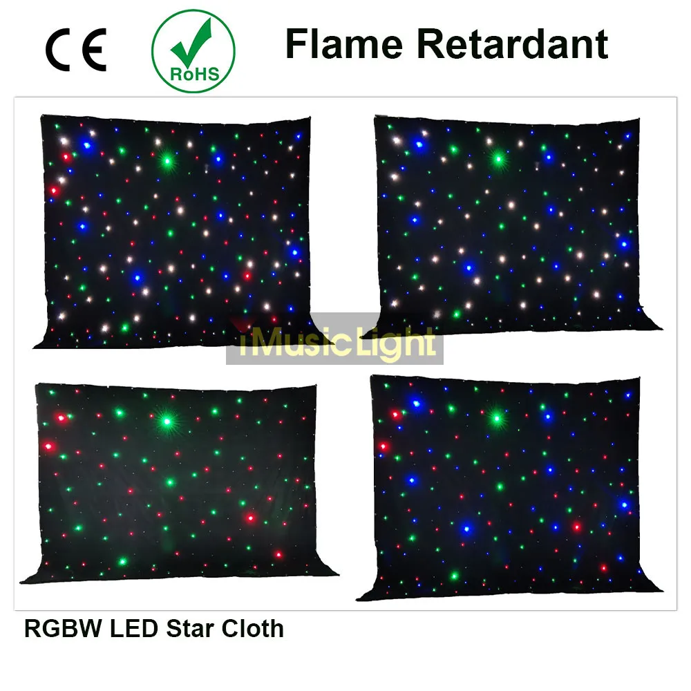 3Mx3Mtr Starcloth Sparkley драпировка RGBW светодиодный Star тканевый фон с системой контроллера Dmx