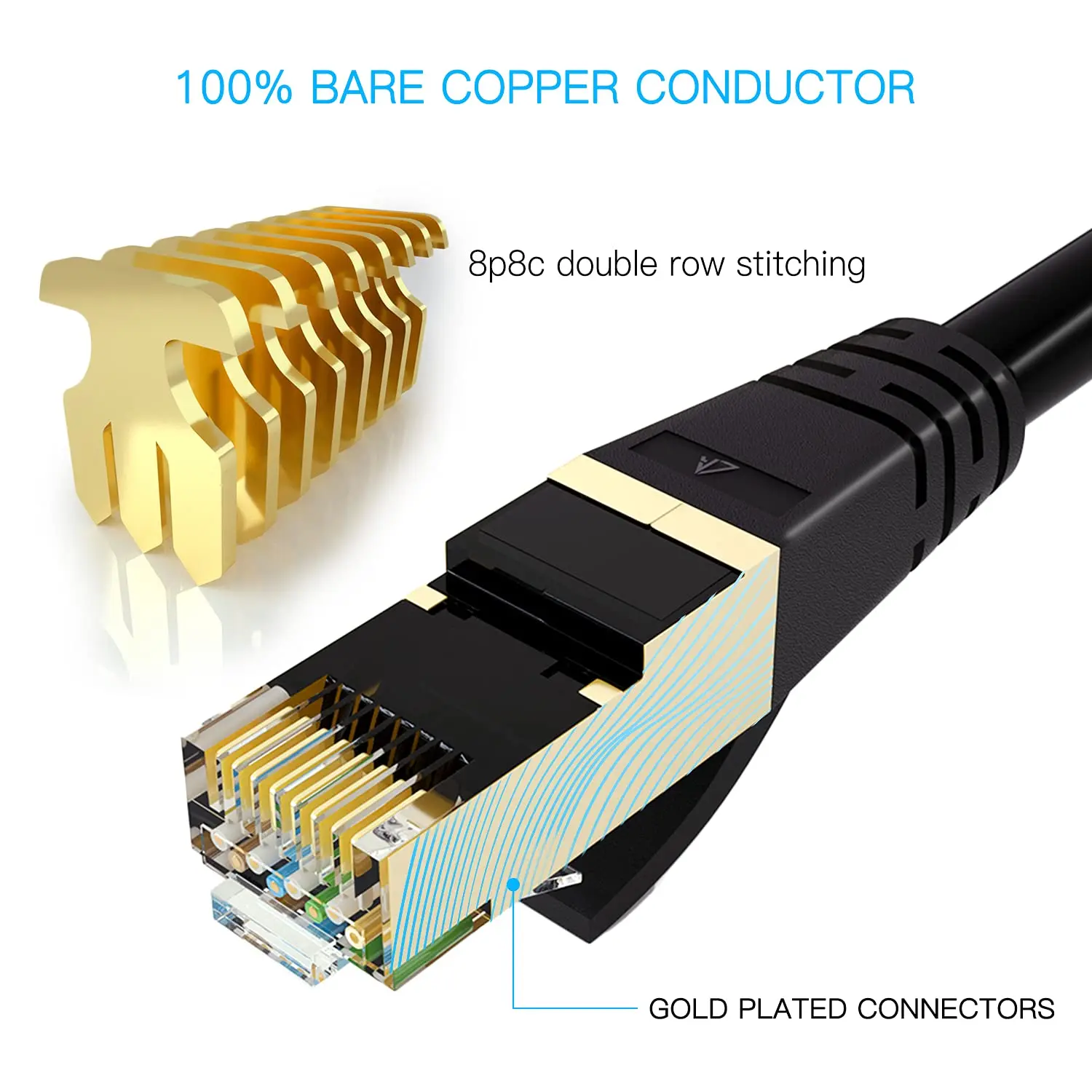 Cat8 kabel Ethernet SFTP 40 gb/s 2000MHz kot 8 RJ45 sieci Lan 90 stopni w górę/w dół kąt internetu RJ 45 kabel Ethernet