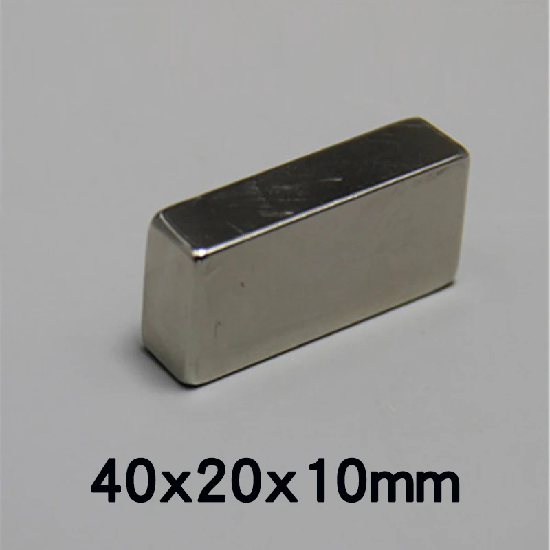 1/2/3/PCS 40x20x10mm NdFeB Super Strong Neodymium Magnet Block Permanent Magnet Powerful Magnets N35 Magnetic 40*20*10mm