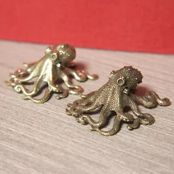 Small Octopus Statue for Home Decoration, Retro Brass Tea Pet, Table Ornament, Home Decorations Accessories, Antique Tea Crafts