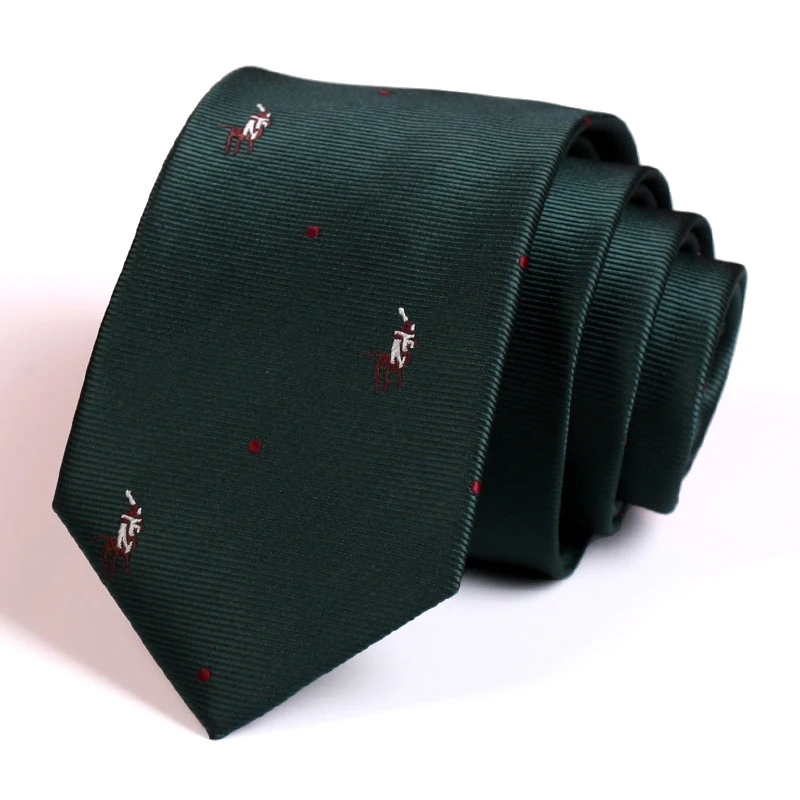 7CM Luxury Brand Men's Business Tie High Quality Fashion Classical Ties For Men Wedding Work Green Necktie With Gift Box