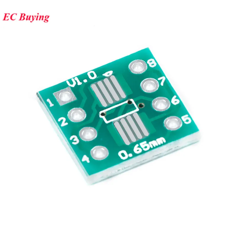 50pcs/5pc SMD to DIP Pin Adapter TSSOP8 SSOP8 SOP8 to DIP8 PCB SOP-8 SOP Transfer Board IC Test Plate 2.54mm 0.65mm 1.27mm Pitch