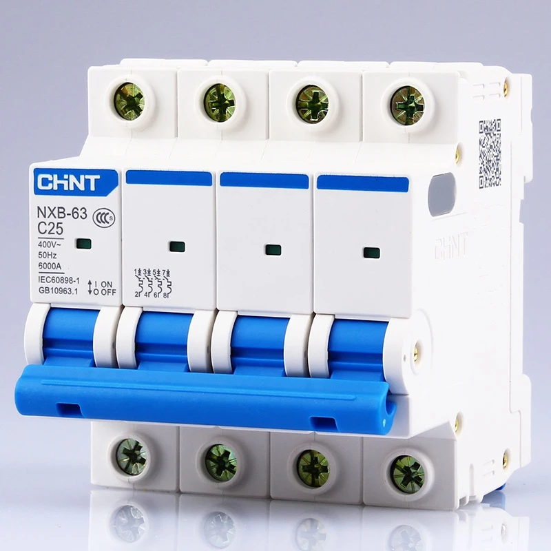 CHNT CHINT NXB-63 4P AC 230/400V Miniature Circuit Breaker C 6 10 16 20 25 32 40 63A Overload Protector  DZ47 C Style Air Switch