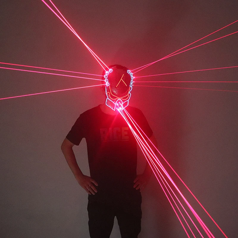 New Design Red Laser Mask Flashing EL Wire Mask Movie Character Glowing Mask Halloween Party Show Accessories