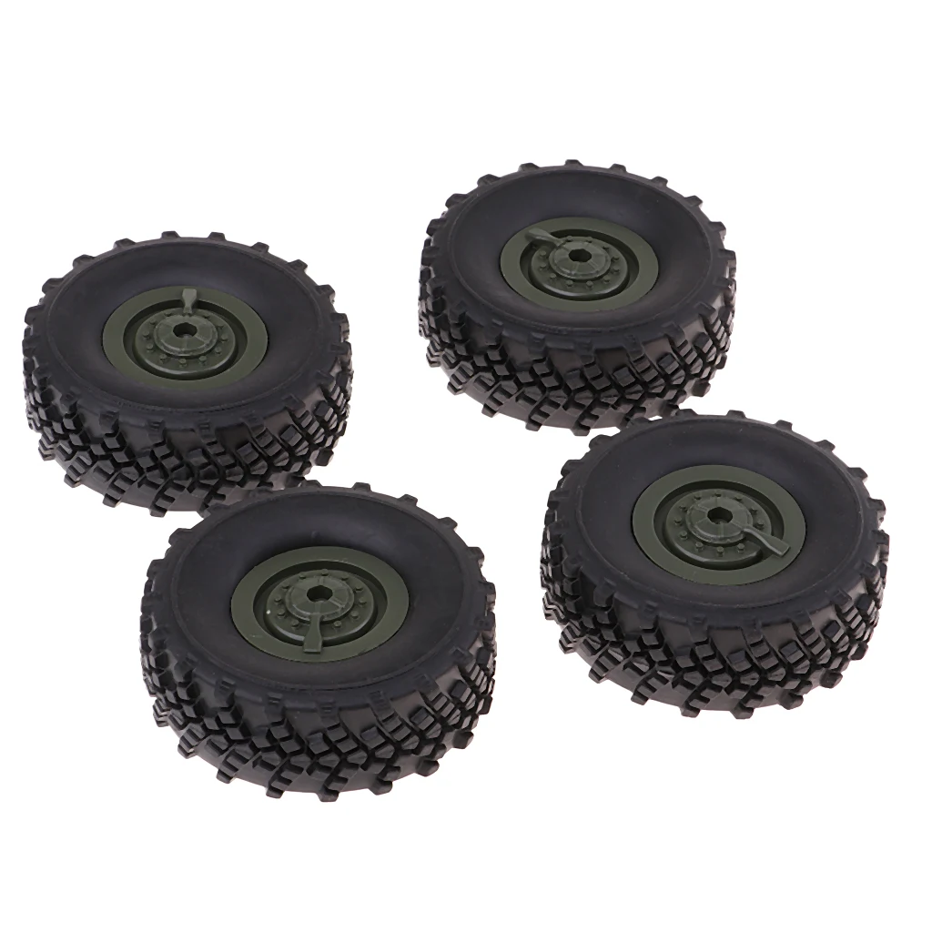 4pcs Black Rubber Tire Tyres With Wheel Rims For WPL B36 B14 B24 B16 C14 C24