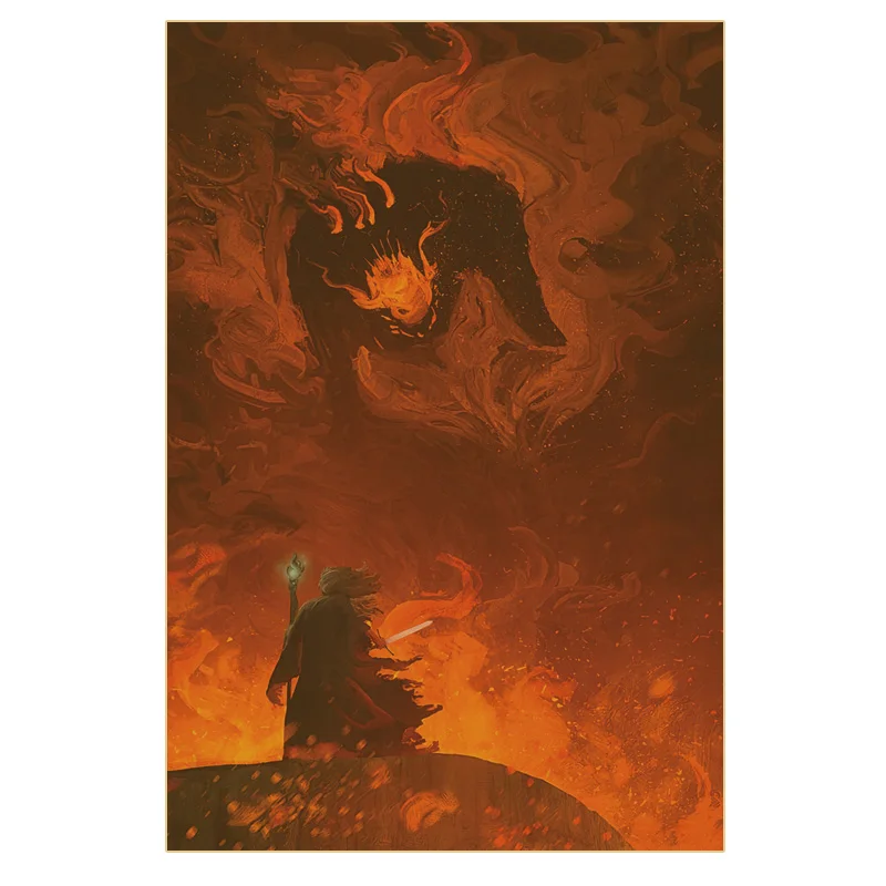 LOTR Poster 30x45cm Retro Brownpaper Style Wall Posters Gondor White Tree Wizard Balrog Home Decor Internet Cafe Bar Decoration - Image 3