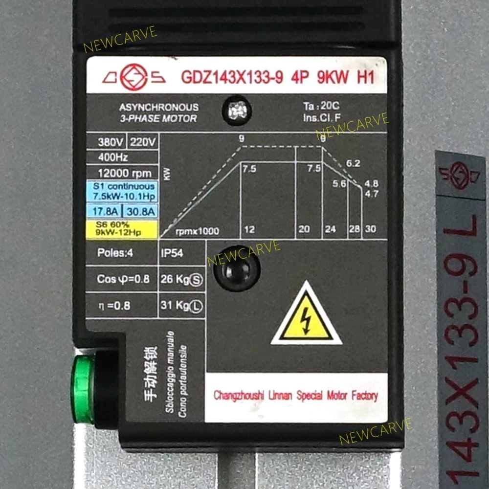 9KW ATC Spindle Kit Air Cooled ISO30 Automatic Tool Changer Spindle Motor And VFD Frequency Inverter 220V 380V NEWCARVE