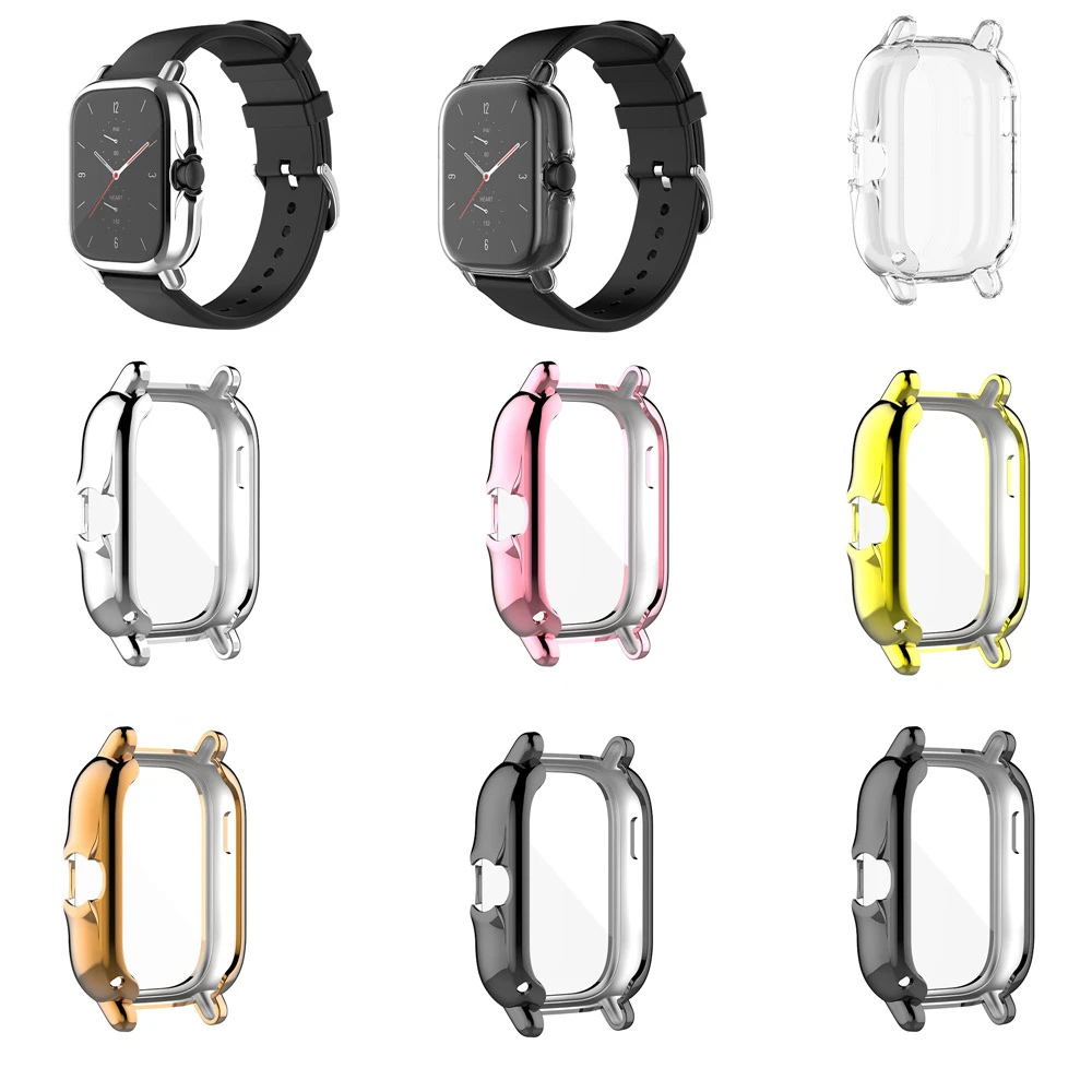 Para xiaomi amazfit gts 3 2 2e proteção tpu caso capa para carros relógio inteligente borda moldura do quadro escudo a1968 peças