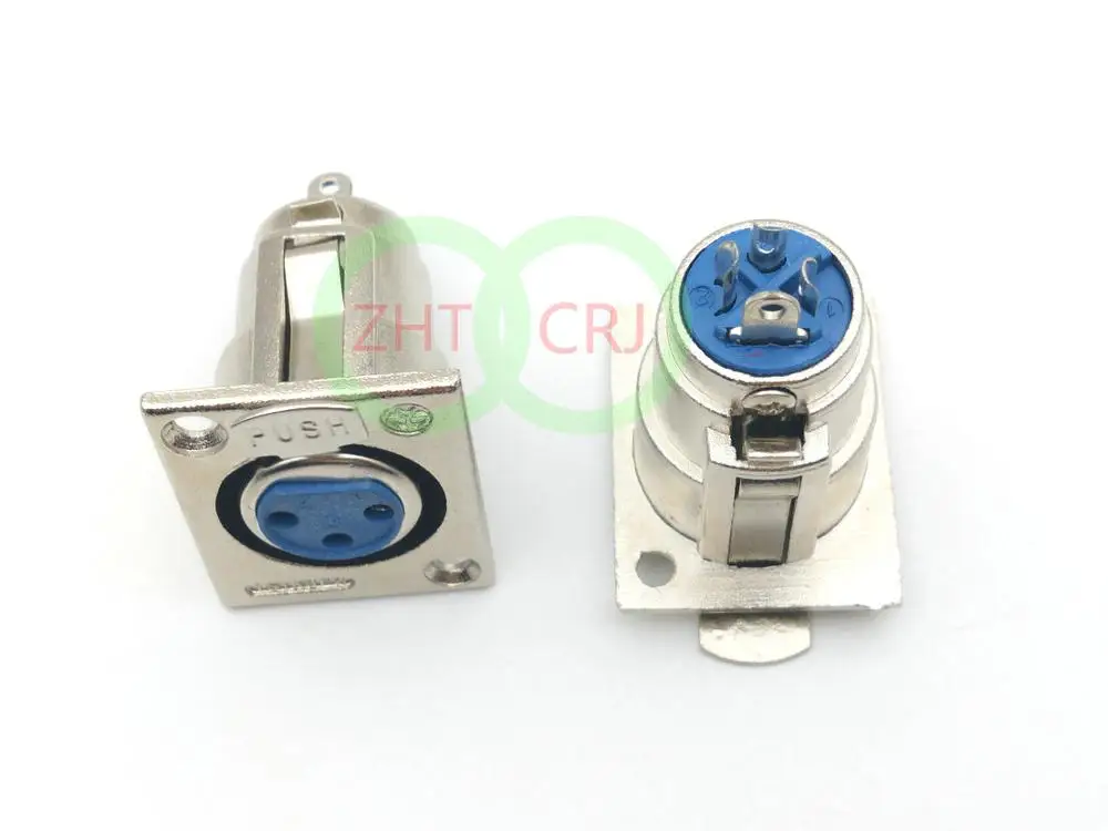 metal XLR 3-Pin Female Chassis Panel Mounted Socket Connector New
