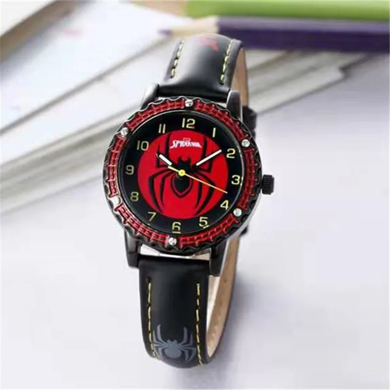 Children Cartoon Watch Boy Primary School Student Clock Spiderman Quartz Watch Luminous Pointer Boy\'s WristWatch