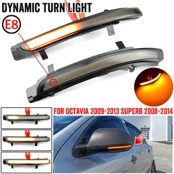 Intermitente LED dinámico para espejo, Skoda Octavia luz intermitente para 2009-2013 SUPERB 2008-2014, 2 unidades