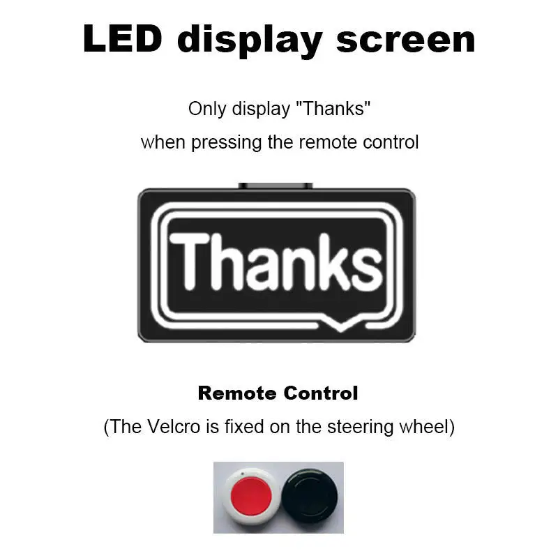 Pantalla LED de agradecimiento inalámbrica para ventana trasera de coche, Control remoto, etiqueta de conducción, luces, exhibición de letreros,