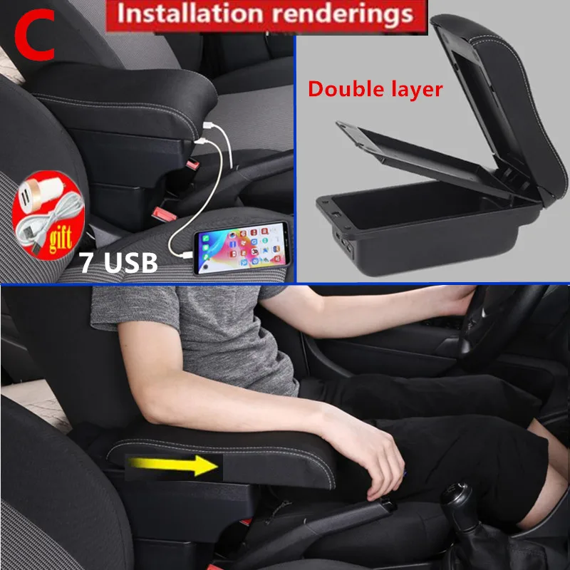 Accoudoir Central Console Avec Rangement Et Porte Gobelets Pour Suzuki Ignis 2016-2021
