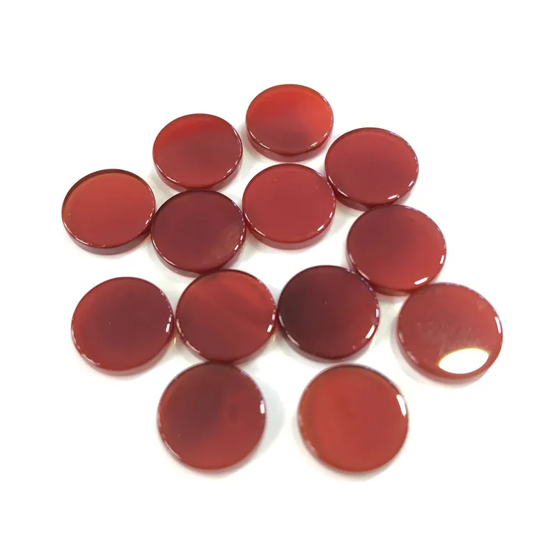 10pcs/Lot Genuine Red Agate Round disc CAB 10mm Flat Gemstones Beads Natural Stones Loose Beads Wholesale For Jewelry Making