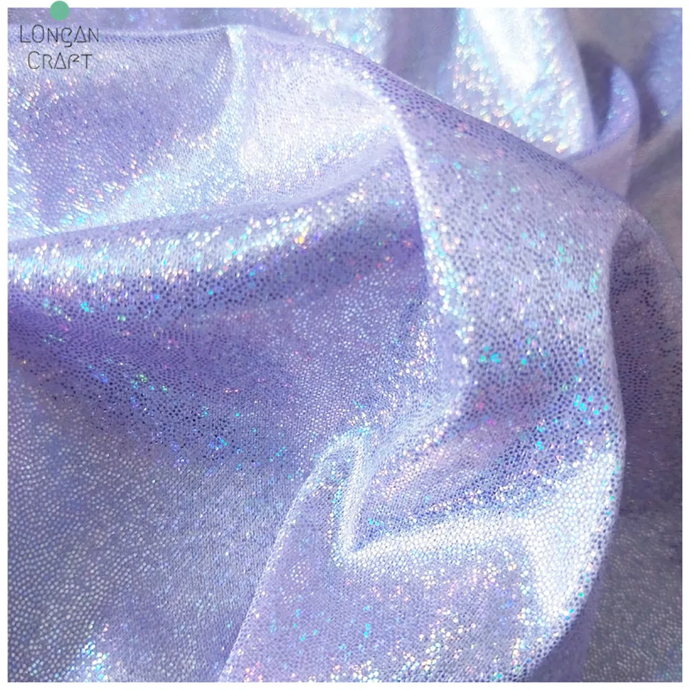 150cm*50cm Glitter Polyester Laser Fabric Iridescent Wedding Party Background Fabric Doll Clothing Decor DIY Sewing Material