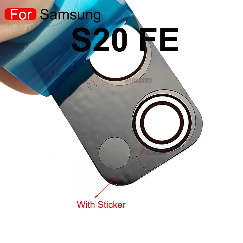 For Samsung Galaxy S20 FE S20fe Back Camera Lens Glass With Frame And Adhesive Sticker Replacement Parts