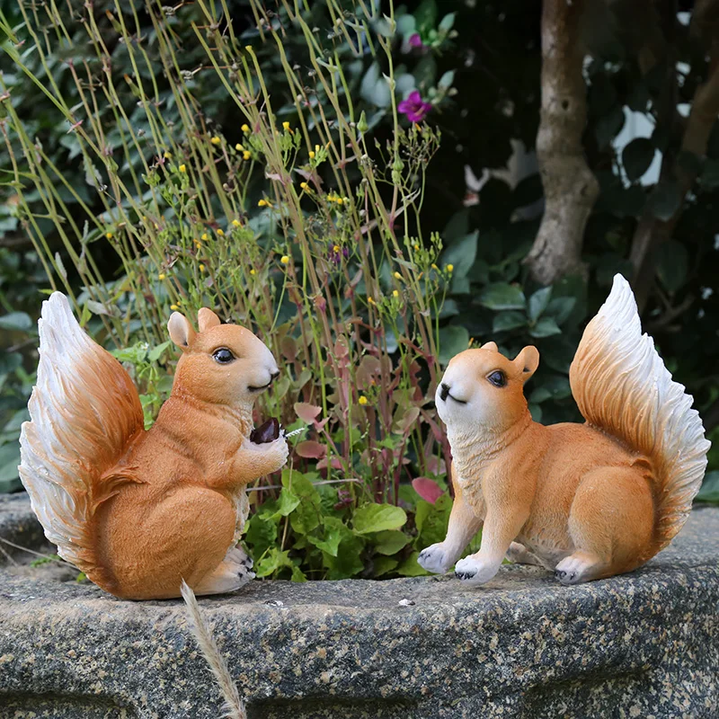 resin statue  simulation squirrel model Figurines landscape ornament sculpture outdoor Courtyard gardening decoration a1866