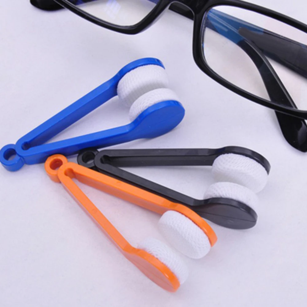 1PC Mini Two-side Glasses Brush Microfiber Spectacles Cleaner Glasses Cleaning Rub Cleaner Eyeglass Cleaner Brush Screen Rub