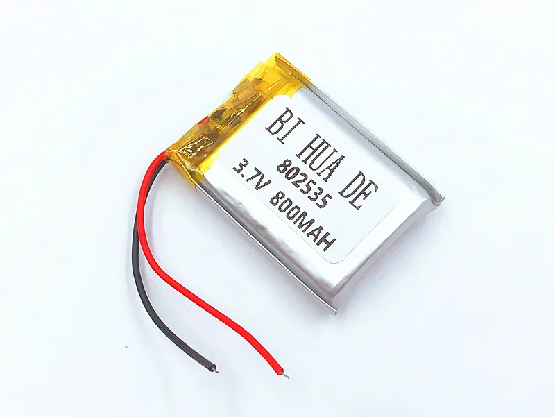 3.7V lithium battery 800MAH polymer battery 802535 Bluetooth DVR player dashcam recorder Registrar