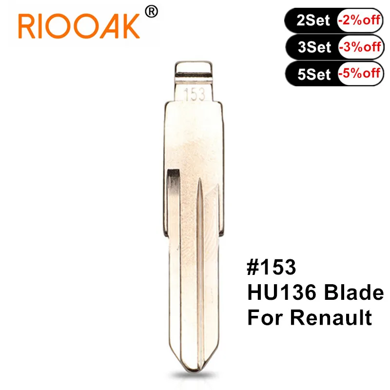 

10pcs Metal Replacement Uncut Flip KD Remote Car Key Blade HU136 #153 For Renault Megan Dacia Clio Duster