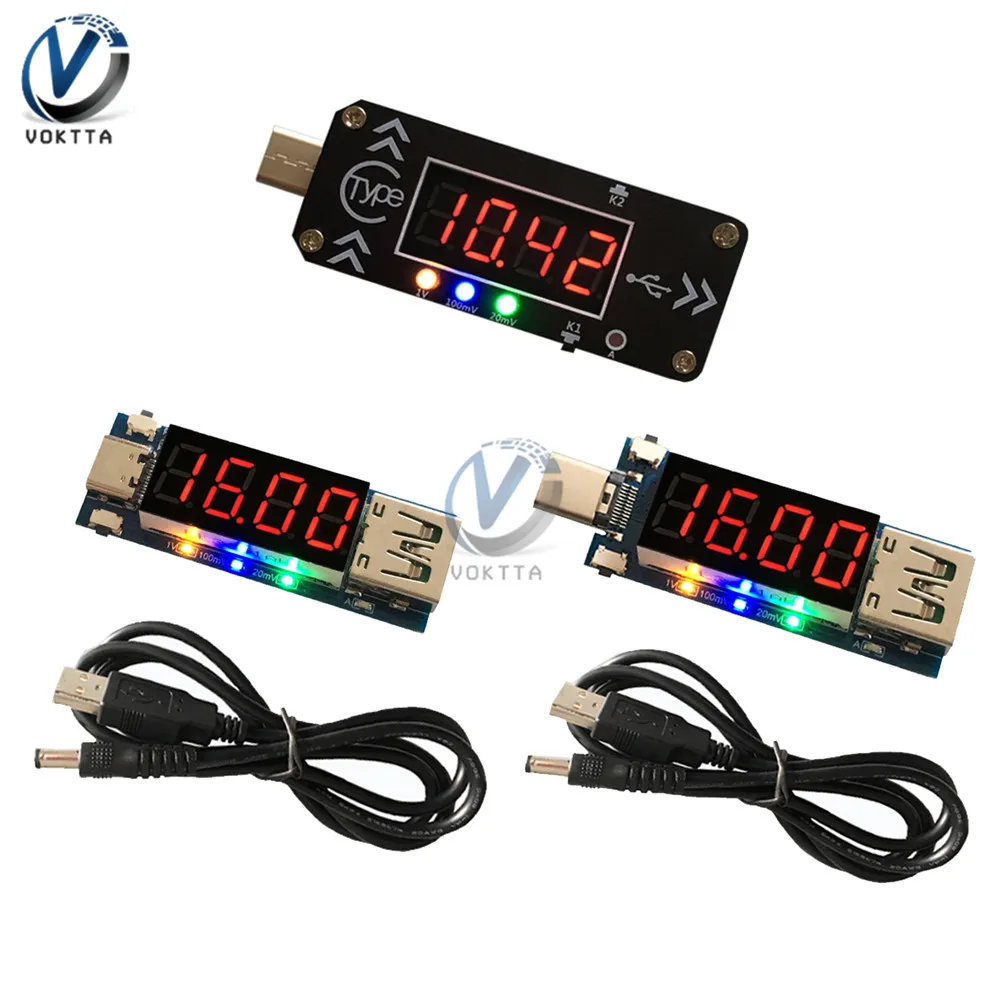 Male Female USB Charging Trigger Module LED Display Voltmeter Ammeter PD2.0 PD3.0 Type-C USB Decoy Device 5V/9V/12V/15V/20V/PPS