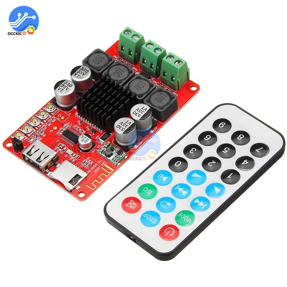 TPA3116 50W+50W Bluetooth Amplifier Board Digital Audio Receiver TF Card U Disk Player Subwoofer With Remote for Speaker DIY