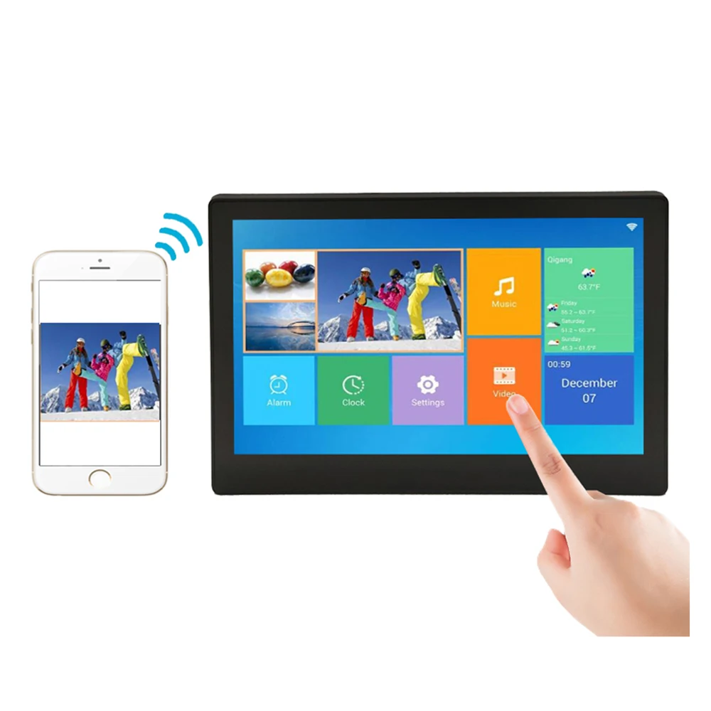 Облачная фоторамка 10 дюймов, WIFI, с сенсорным экраном, 16 Гб памяти, для отправки фотографий с цифровой фоторамки мобильный телефон