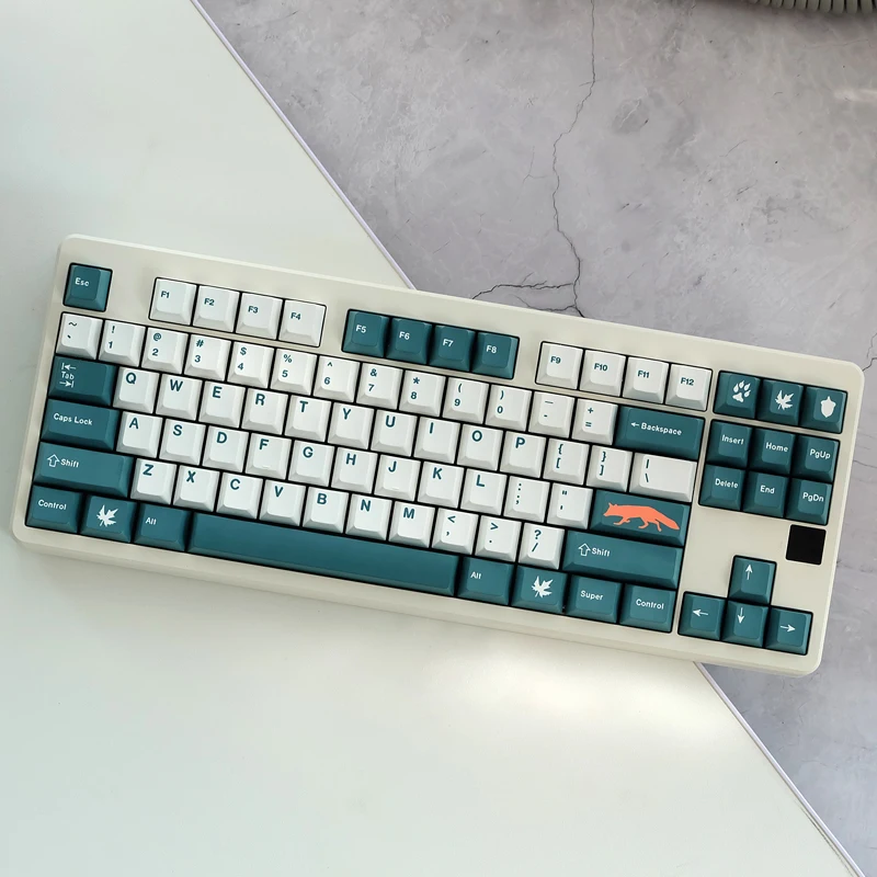 145 Kunci/Set GMK Fox Keycaps PBT Dye Sublimasi Key Caps Cherry Profile Keycap dengan 1.75U 2U Shift