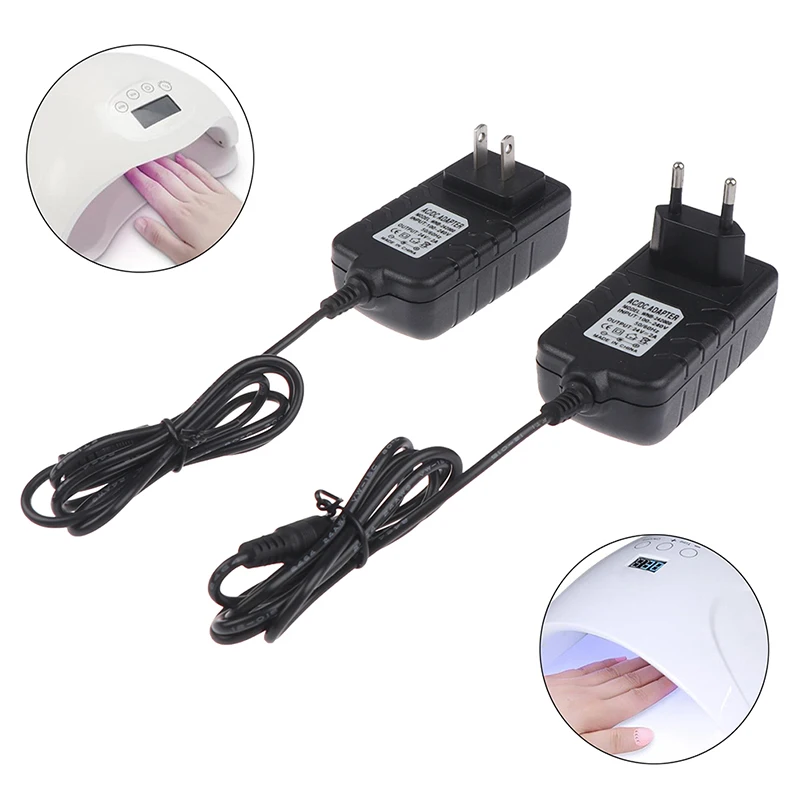 1Pc 24V 2A EU/US Power Supply Adapter For UV LED Lamp Nail Dryer Nail Art Tools