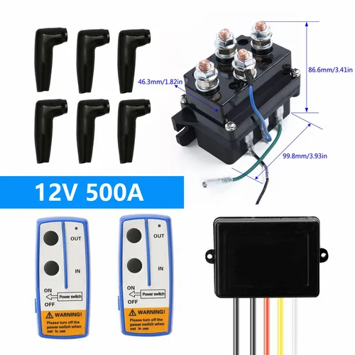 Relé de solenoide de Control de cabrestante, Contactor de 12V y 500A, Control remoto inalámbrico doble, fuera de carretera