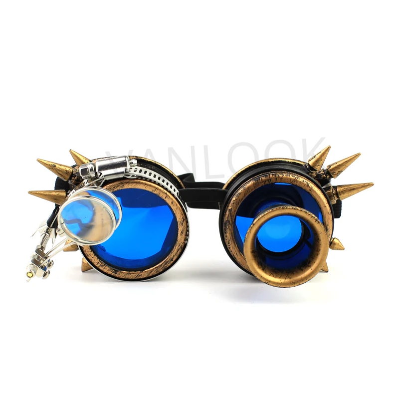 Vanlook Steampunk Festival Sun Glasses Unusual Punk Sunglasses Magnifying Lens Men Women Retro Party Goggle Rivet Stage Property