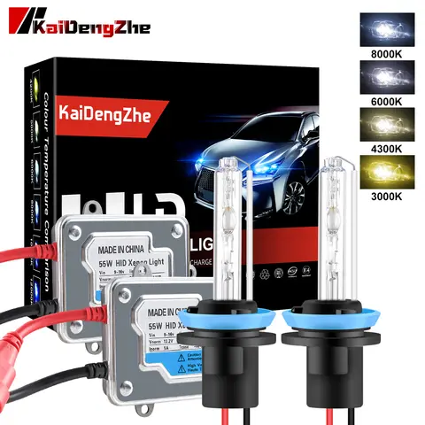 Xenon H7 55W Slim Ballast kit HID Xenon Conversion Headlight bulb H1 H3 H4 H11 HB3 9005 HB4 9006 3000k 4300k 6000k 8000k 9-16V