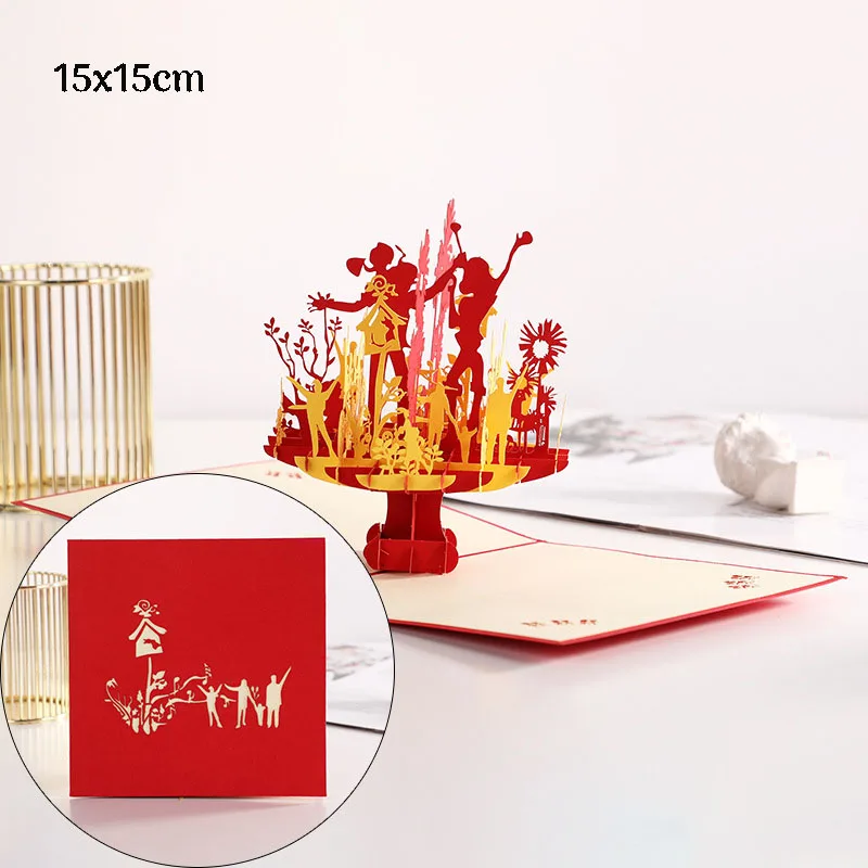3D Pop Up Love Card Valentines Day Wedding Invitation Anniversary Greeting Cards for Couples Wife Husband Gift With Envelopes